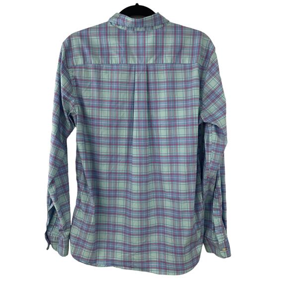 Vineyard Vines On The Go Performance Teal Pink Plaid Button Down Mens Small - Picture 6 of 6
